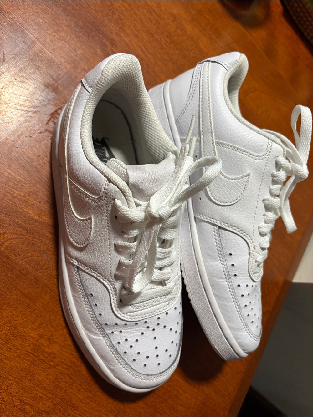 Nike White Leather Low-Top Sneakers